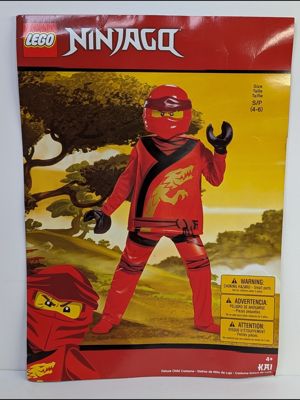LEGO Ninjago Kai Red Ninja Deluxe Long sleeve Costume - Kids Size 4-6